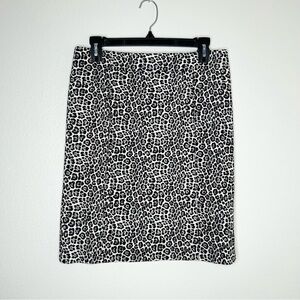 MICHAEL Michael Kors Black & White Animal Print Stretch Pencil Mini Skirt Size M